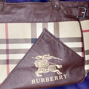 Burberry Leather Tote With Horse